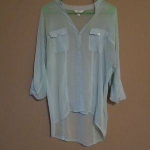 Candie's Light Blue See Through Button Up Shirt